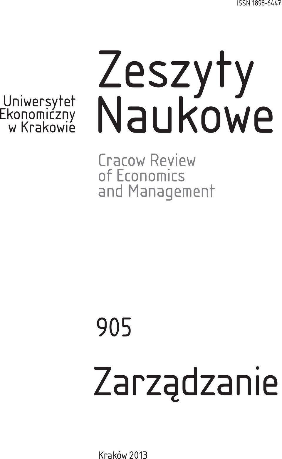Naukowe Cracow Review of