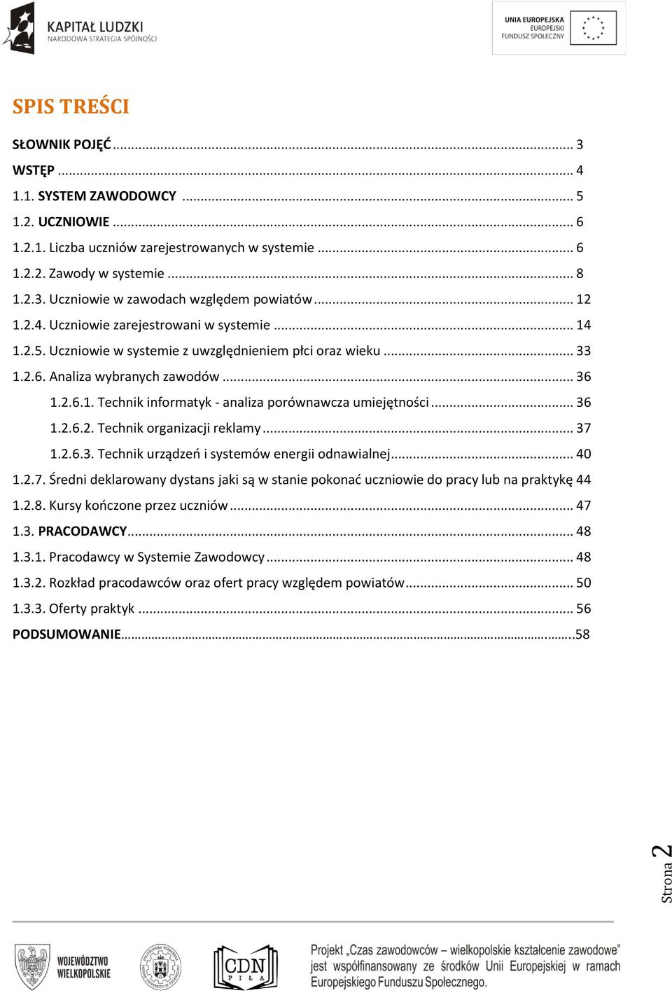 .. 36 1.2.6.2. Technik organizacji reklamy... 37 1.2.6.3. Technik urządzeń i systemów energii odnawialnej... 40 1.2.7. Średni deklarowany dystans jaki są w stanie pokonać uczniowie do pracy lub na praktykę 44 1.