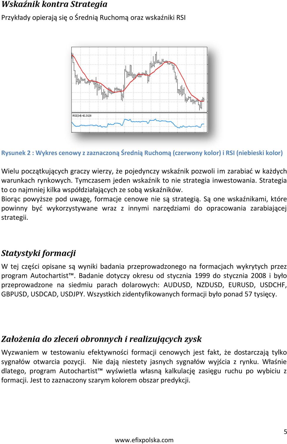 Strategia to co najmniej kilka współdziałających ze sobą wskaźników. Biorąc powyższe pod uwagę, formacje cenowe nie są strategią.