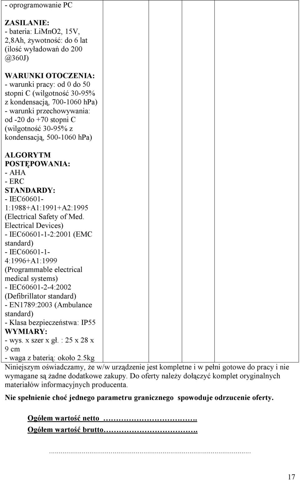 IEC60601-1:1988+A1:1991+A2:1995 (Electrical Safety of Med.