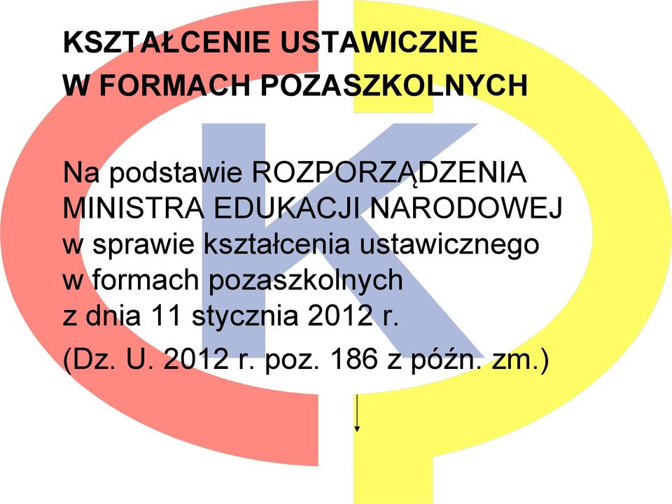 sprawie kształcenia ustawicznego w formach pozaszkolnych