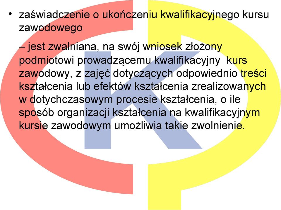 treści kształcenia lub efektów kształcenia zrealizowanych w dotychczasowym procesie