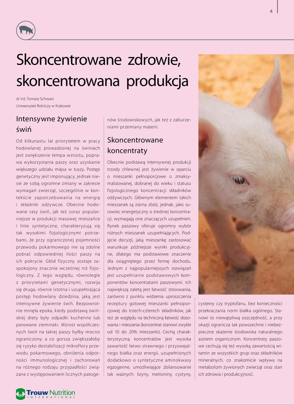 paszy oraz uzyskanie większego udziału mięsa w tuszy.