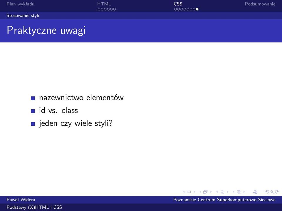 nazewnictwo elementów