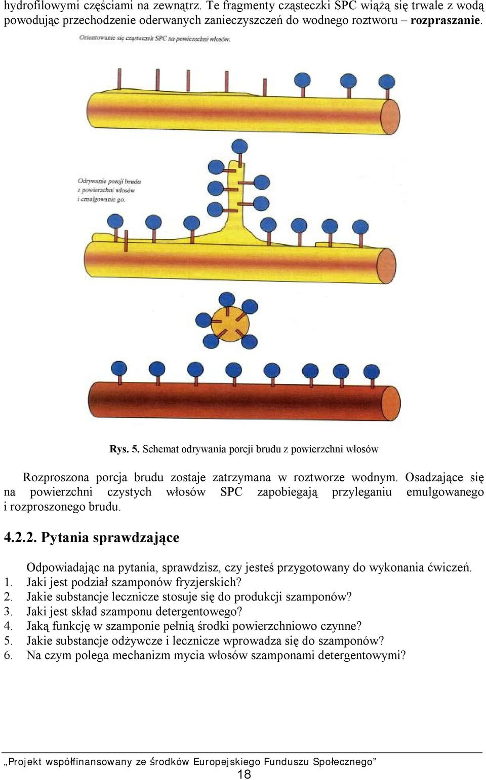 Osadzające się na powierzchni czystych włosów SPC zapobiegają przyleganiu emulgowanego i rozproszonego brudu. 4.2.