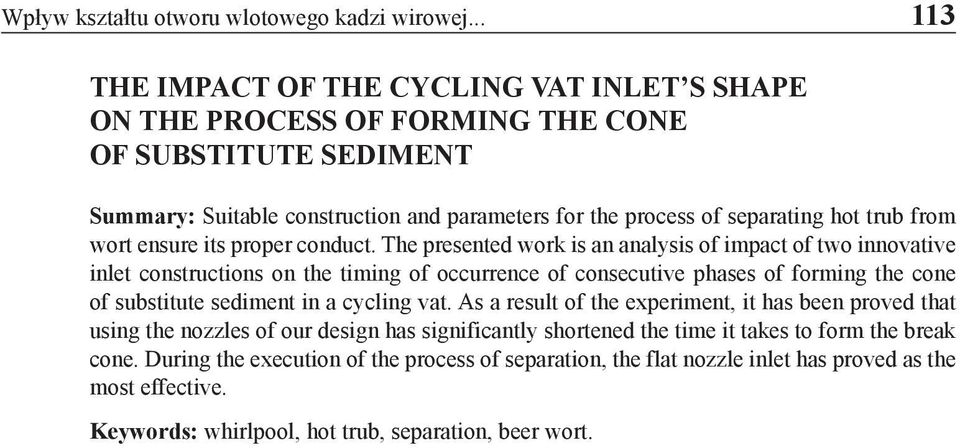from wort ensure its proper conduct.
