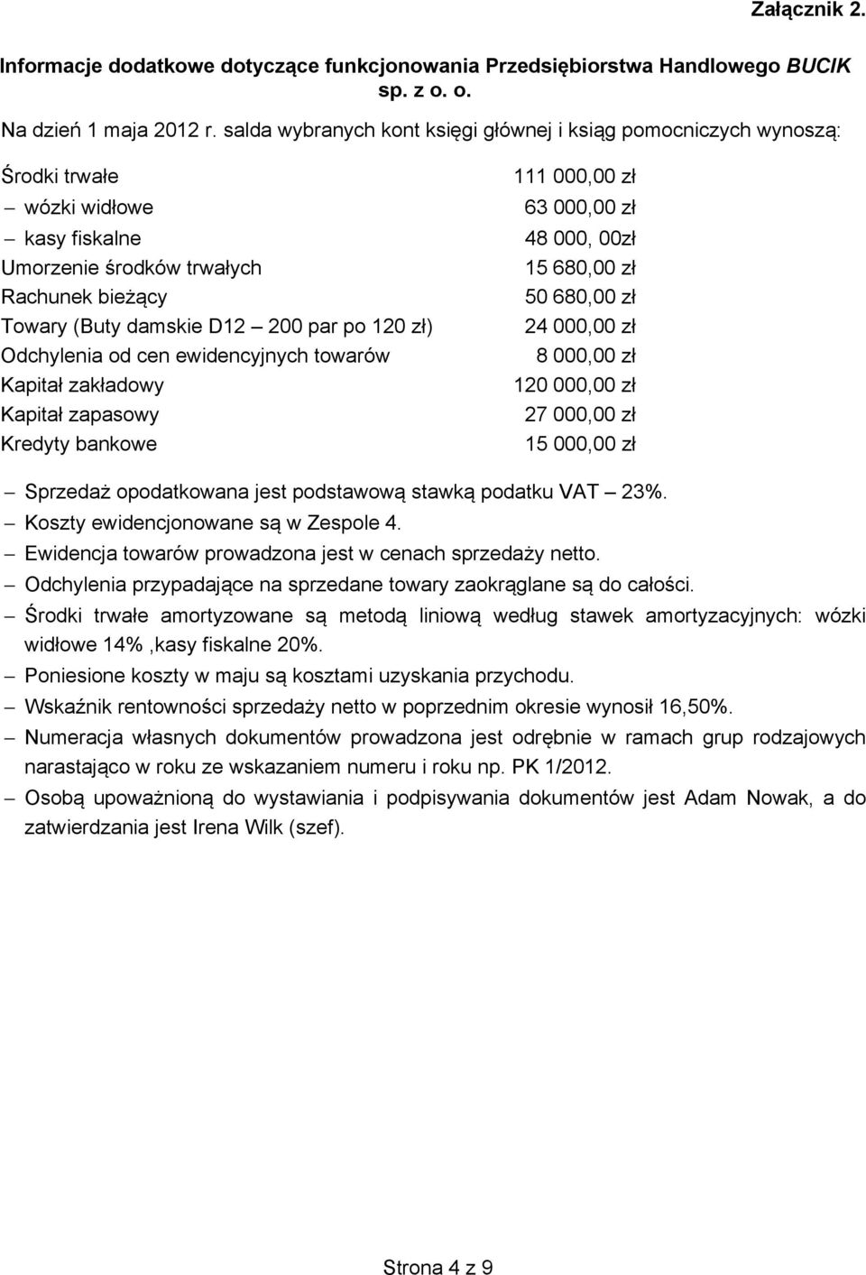 Odchylenia od cen ewidencyjnych towarów Kapita zak adowy Kapita zapasowy Kredyty bankowe 111 000,00 z 63 000,00 z 48 000, 00z 15 680,00 z 50 680,00 z 24 000,00 z 8 000,00 z 120 000,00 z 27 000,00 z