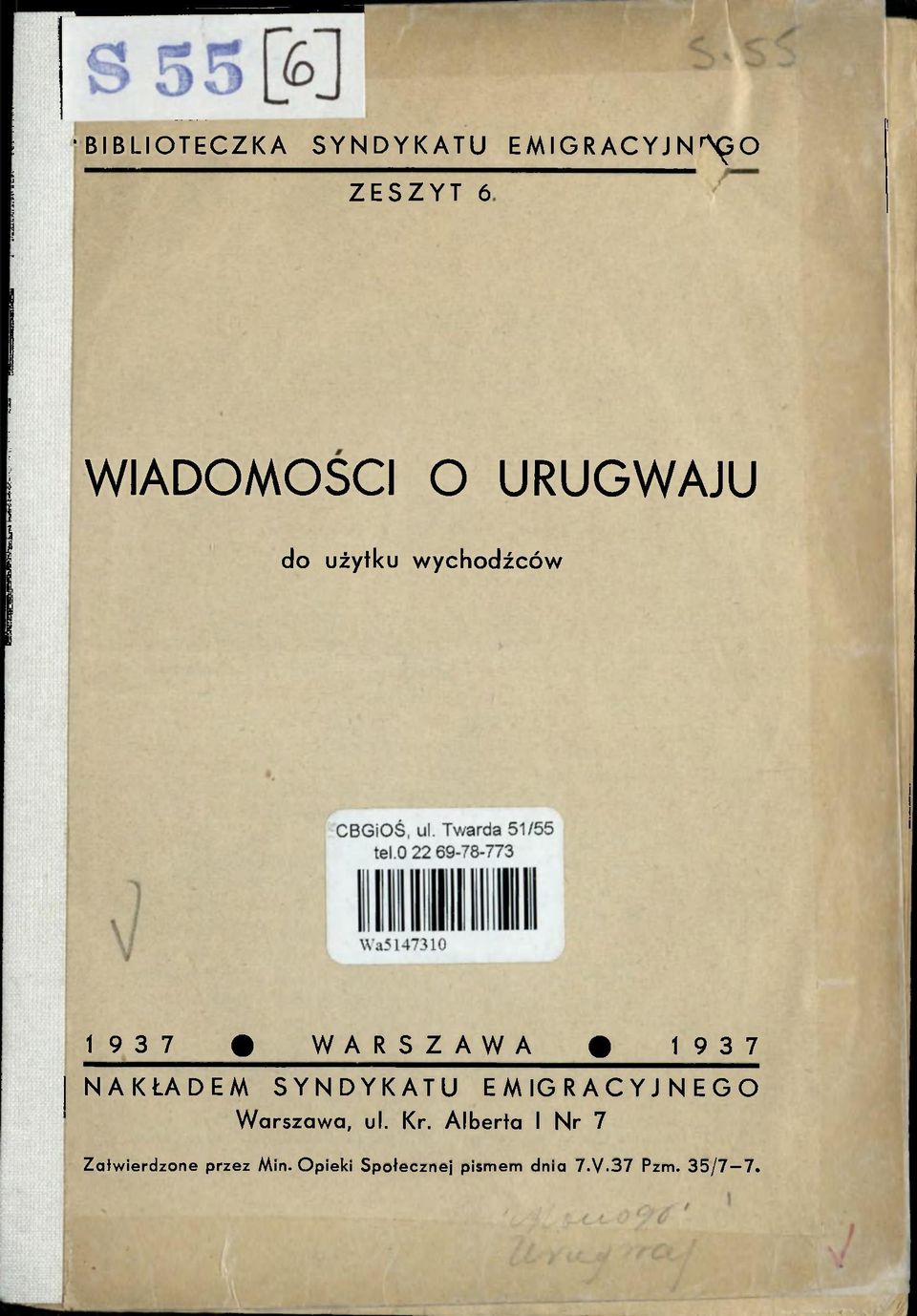 NAKŁADEM SYNDYKATU EMIGRACYJNEGO Warszawa, ul. Kr. Alberta!