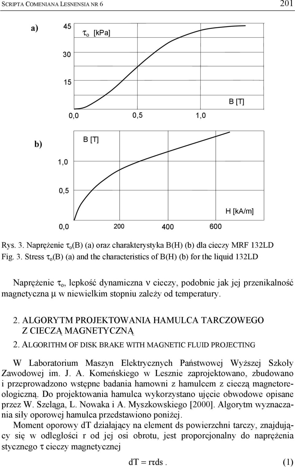 temperatury. 2. ALGORYTM PROJEKTOWANIA HAMULCA TARCZOWEGO 2. Z CIECZĄ MAGNETYCZNĄ 2.
