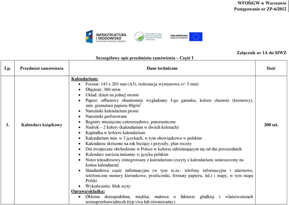 (kremowy), Narożniki kalendarium proste Narożniki perforowane Registry miesięczne czterorzędowe, panoramiczne Nadruk 2 kolory (kalendarium w dwóch kolorach) Kapitałka w kolorze kalendarium