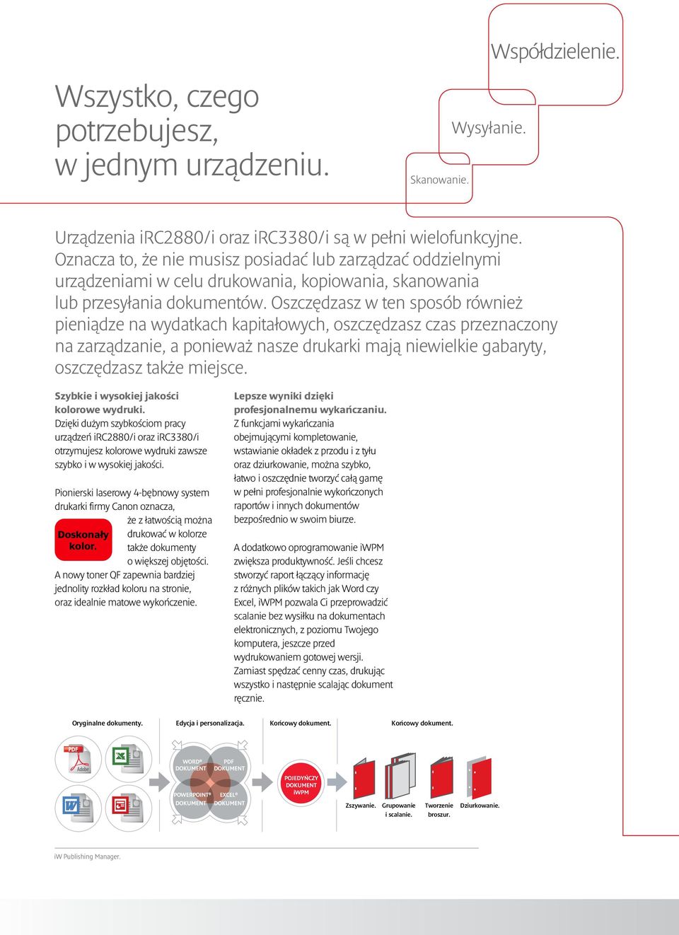 Oszczędzasz w ten sposób również pieniądze na wydatkach kapitałowych, oszczędzasz czas przeznaczony na zarządzanie, a ponieważ nasze drukarki mają niewielkie gabaryty, oszczędzasz także miejsce.