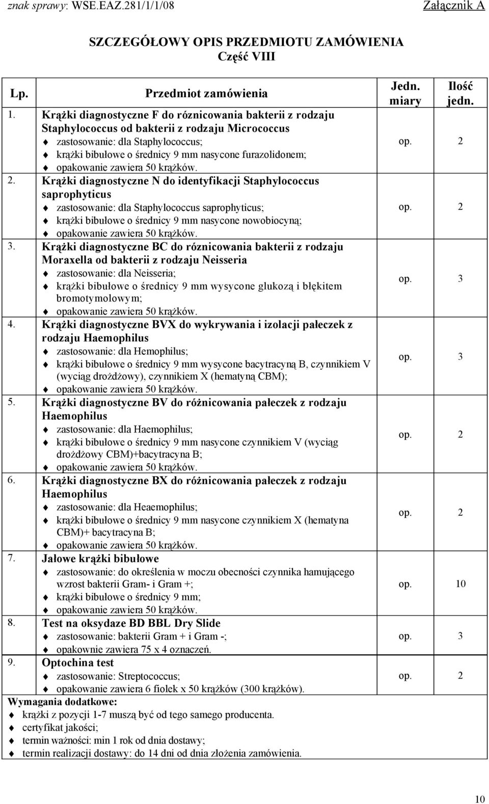 opakowanie zawiera 50 krążków. 2.