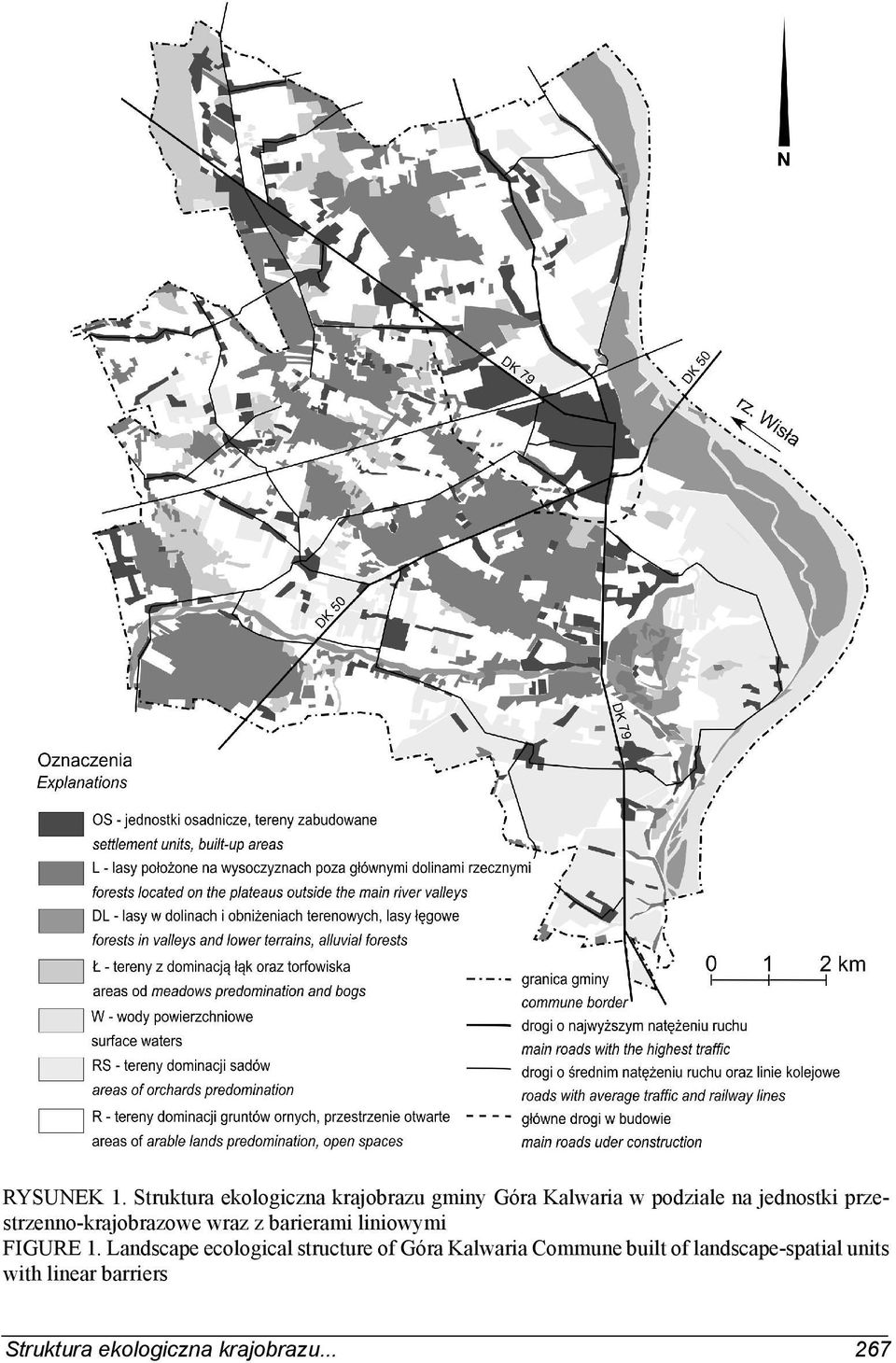 jednostki przestrzenno-krajobrazowe wraz z barierami liniowymi FIGURE 1.