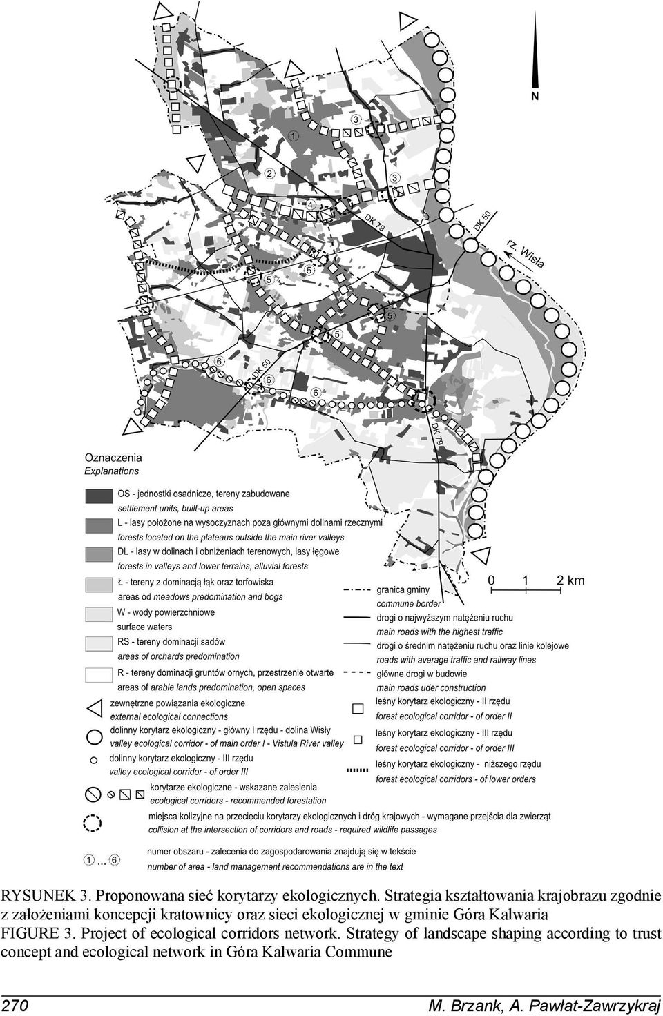 ekologicznej w gminie Góra Kalwaria FIGURE 3. Project of ecological corridors network.