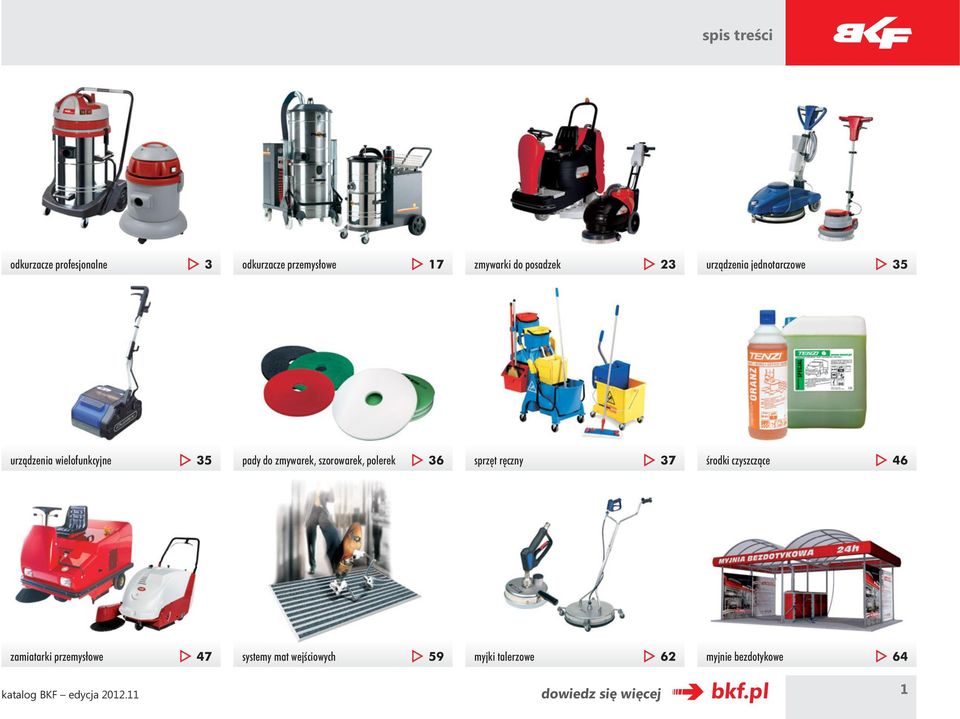 polerek 6 sprzęt ręczny 7 środki czyszczące 46 zamiatarki przemysłowe katalog BKF