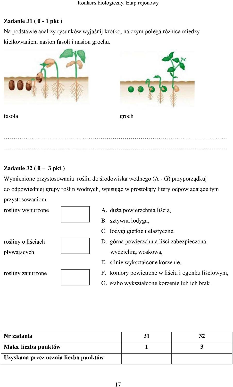 odpowiadające tym przystosowaniom. rośliny wynurzone A. duża powierzchnia liścia, B. sztywna łodyga, C. łodygi giętkie i elastyczne, rośliny o liściach D.