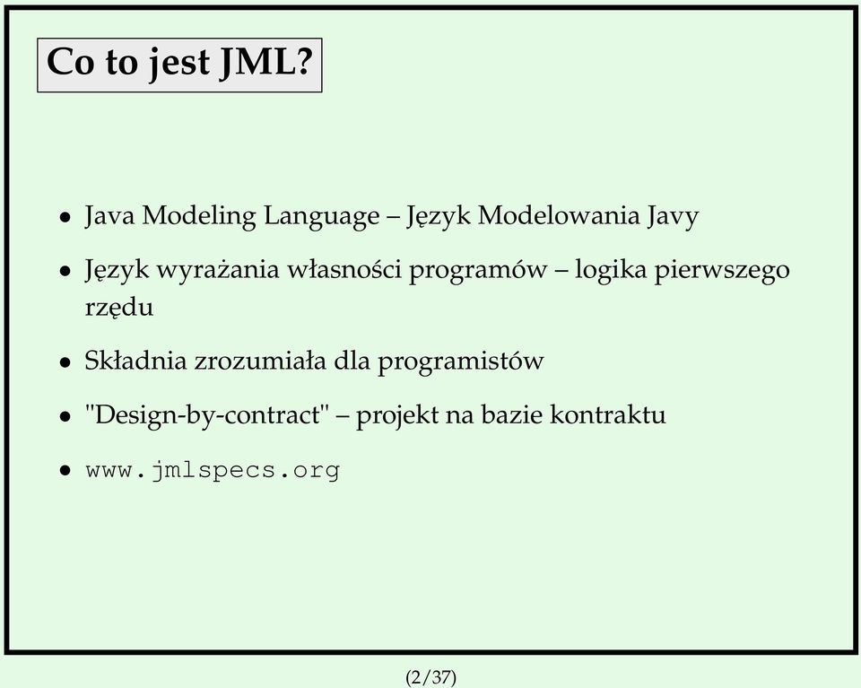 wyrażania własności programów logika pierwszego rzędu