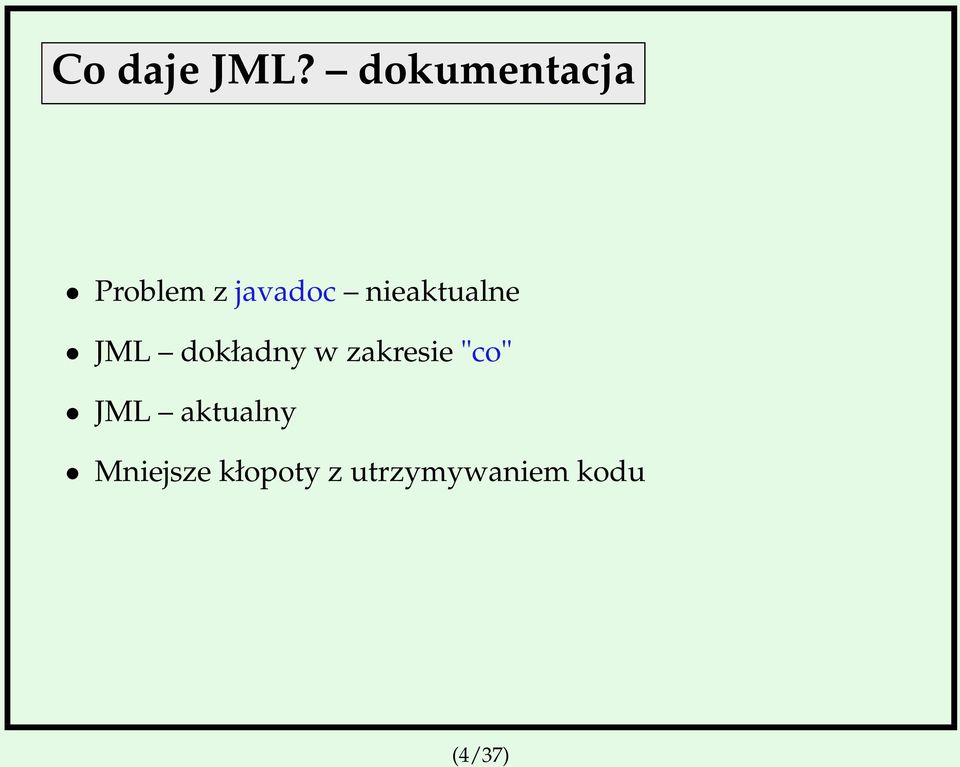 nieaktualne JML dokładny w zakresie