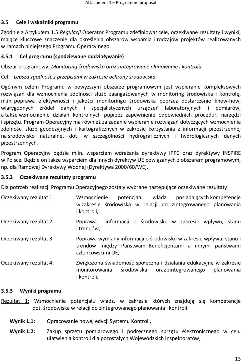 Programu Operacyjnego. 3.5.