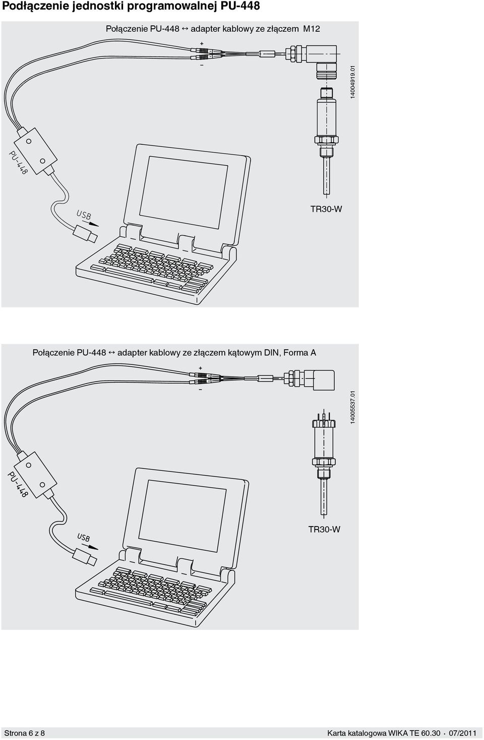 01 TR30-W Połączenie PU-448 adapter kablowy ze złączem