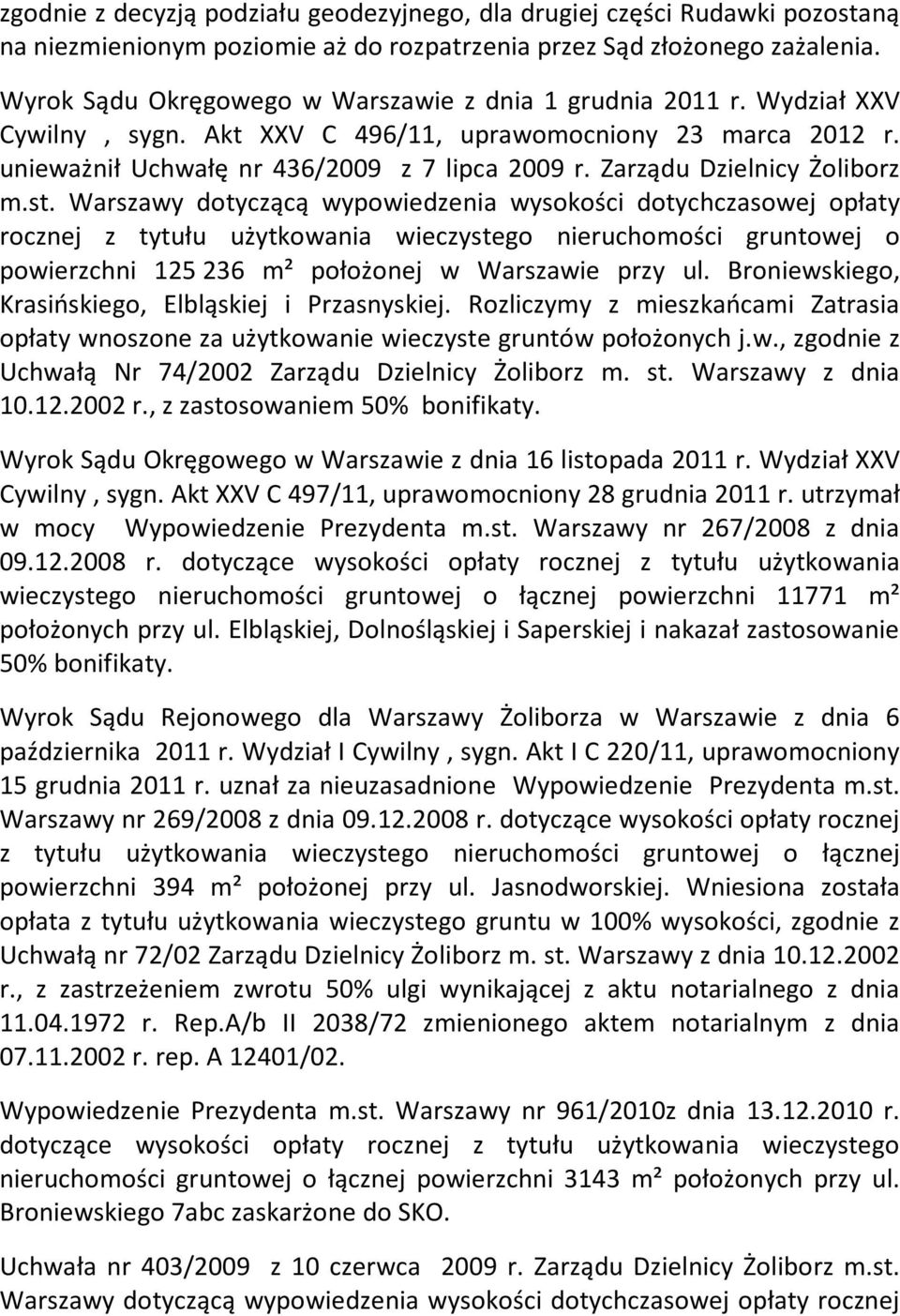 Zarządu Dzielnicy Żoliborz m.st.
