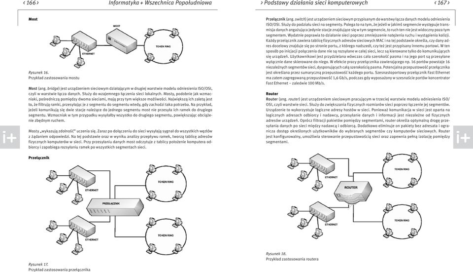 Mosty, podobnie jak wzmacniaki, pośredniczą pomiędzy dwoma sieciami, mają przy tym większe możliwości.