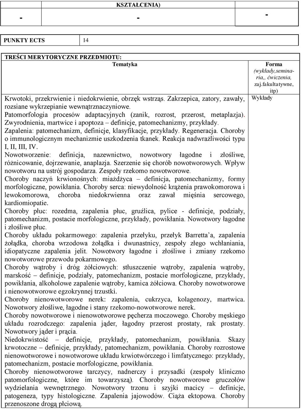 Zapalenia: patomechanizm, definicje, klasyfikacje, przykłady. Regeneracja. Choroby o immunologicznym mechanizmie uszkodzenia tkanek. Reakcja nadwrażliwości typu I, II, III, IV.