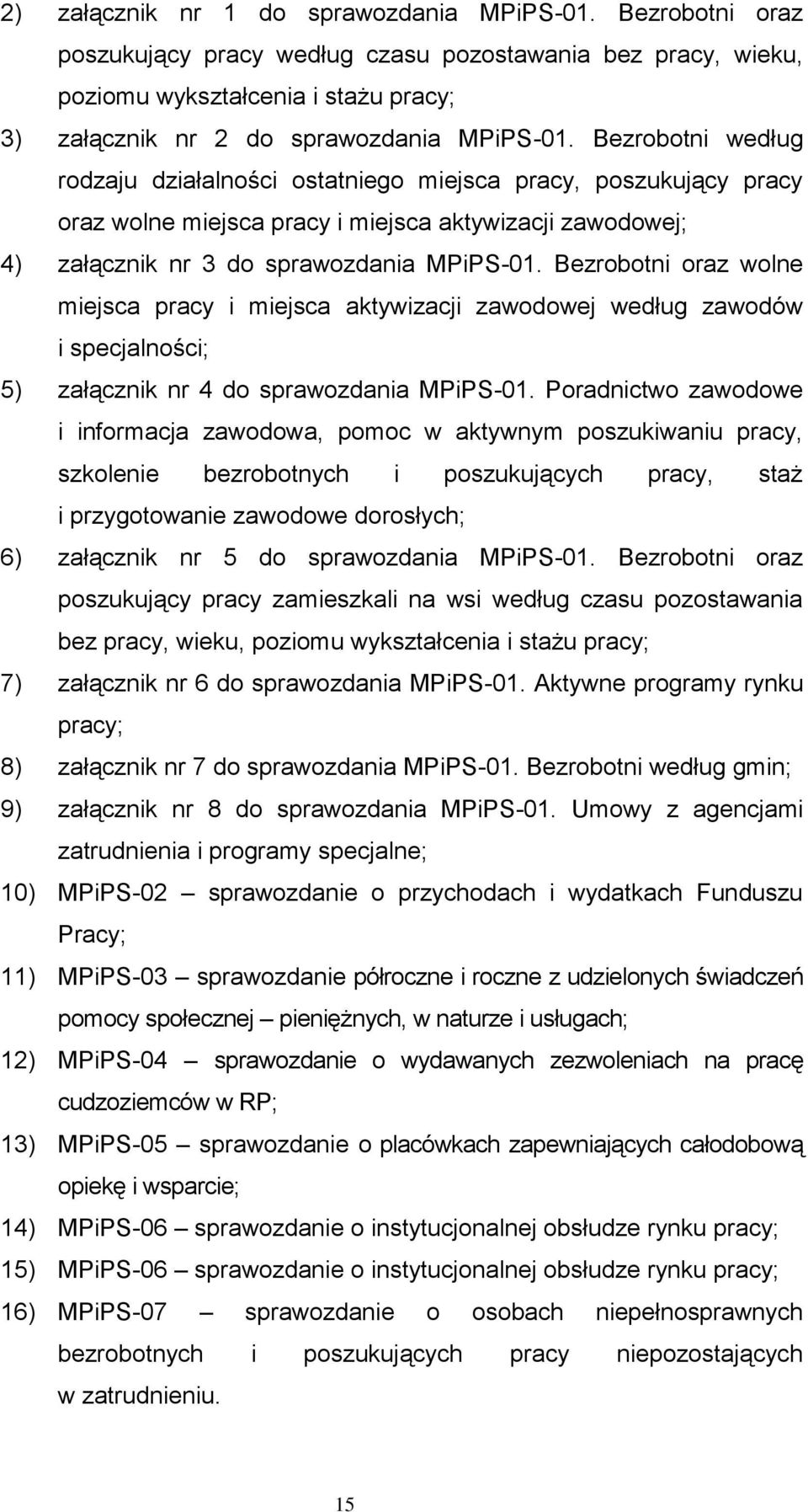Bezrobotni według rodzaju działalności ostatniego miejsca pracy, poszukujący pracy oraz wolne miejsca pracy i miejsca aktywizacji zawodowej; 4) załącznik nr 3 do sprawozdania MPiPS-01.