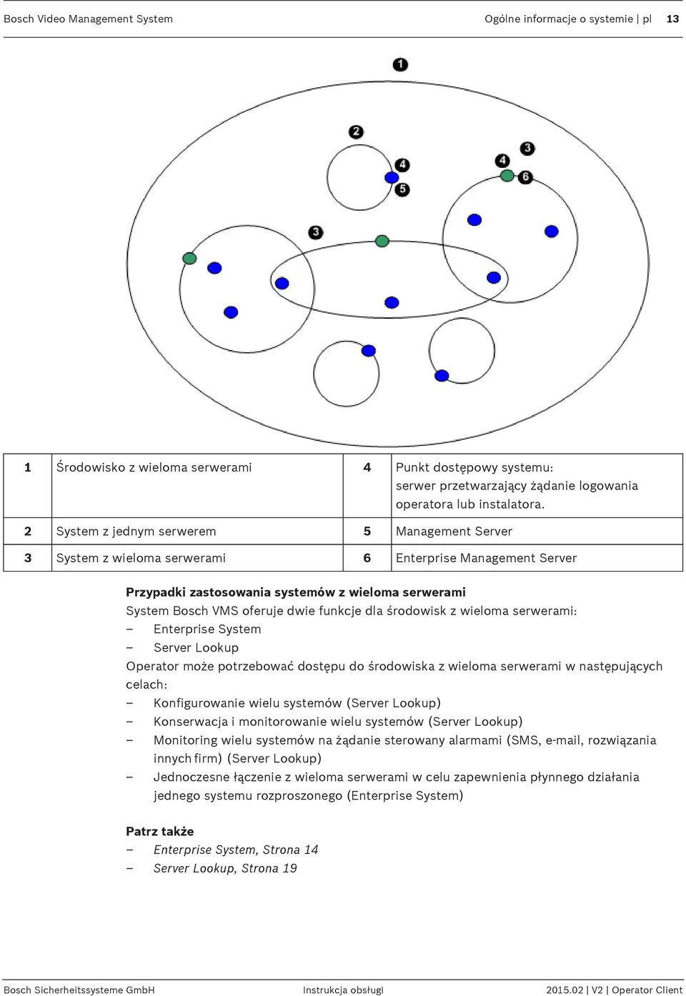 dla środowisk z wieloma serwerami: Enterprise System Server Lookup Operator może potrzebować dostępu do środowiska z wieloma serwerami w następujących celach: Konfigurowanie wielu systemów (Server