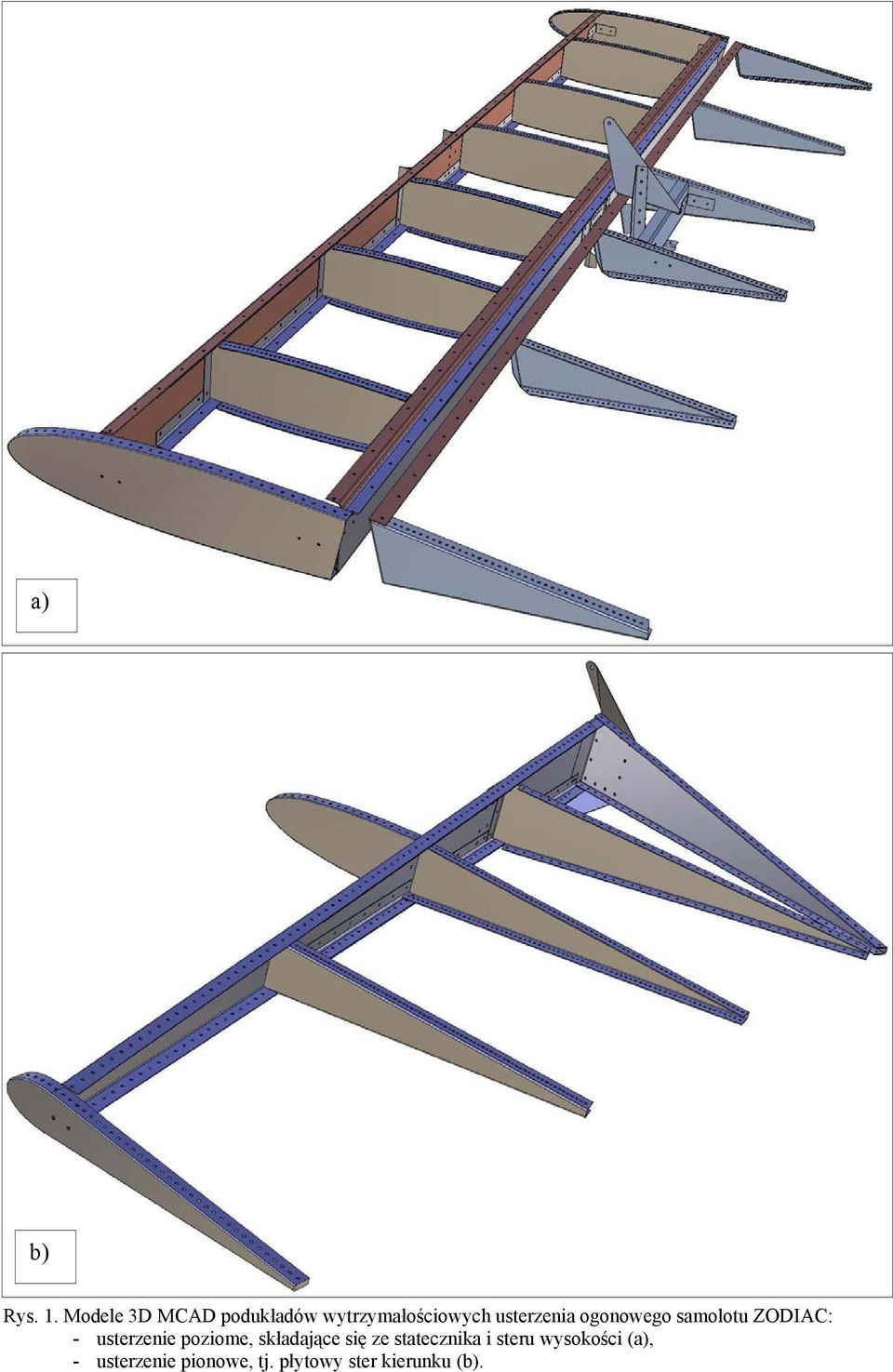 ogonowego samolotu ZODIAC: - usterzenie poziome,