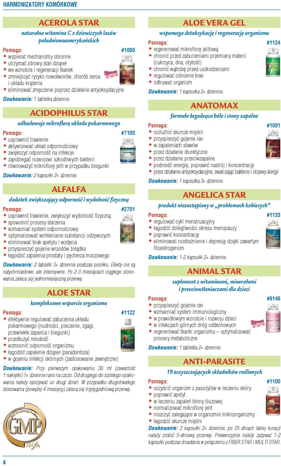 ACIDOPHILUS STAR odbudowuje mikroflorę układu pokarmowego Pomaga: #7100 usprawnić trawienie aktywizować układ odpornościowy zwiększyć odporność na infekcje zapobiegać rozwojowi szkodliwych bakterii