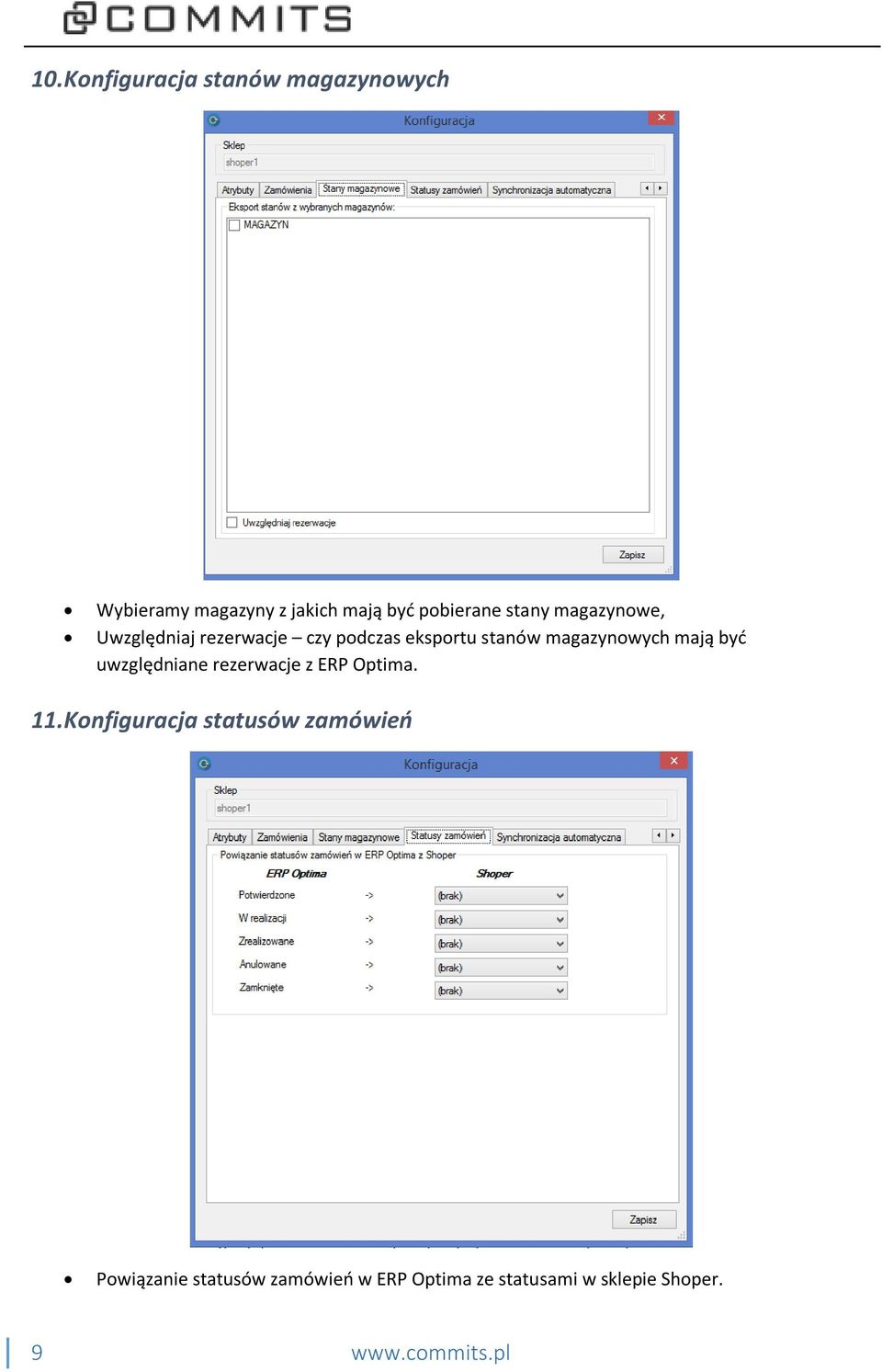 mają być uwzględniane rezerwacje z ERP Optima. 11.