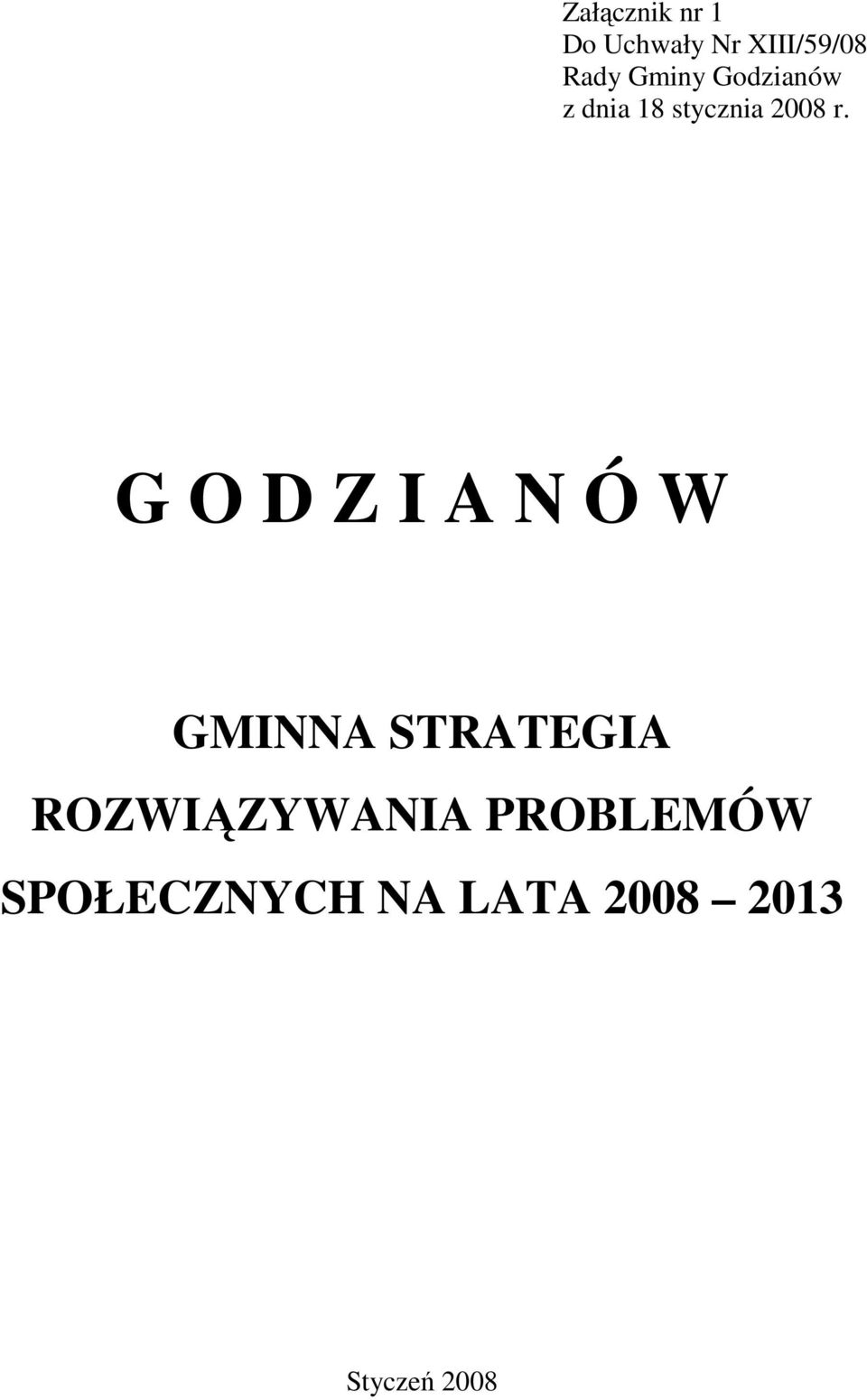 G O D Z I A N Ó W GMINNA STRATEGIA