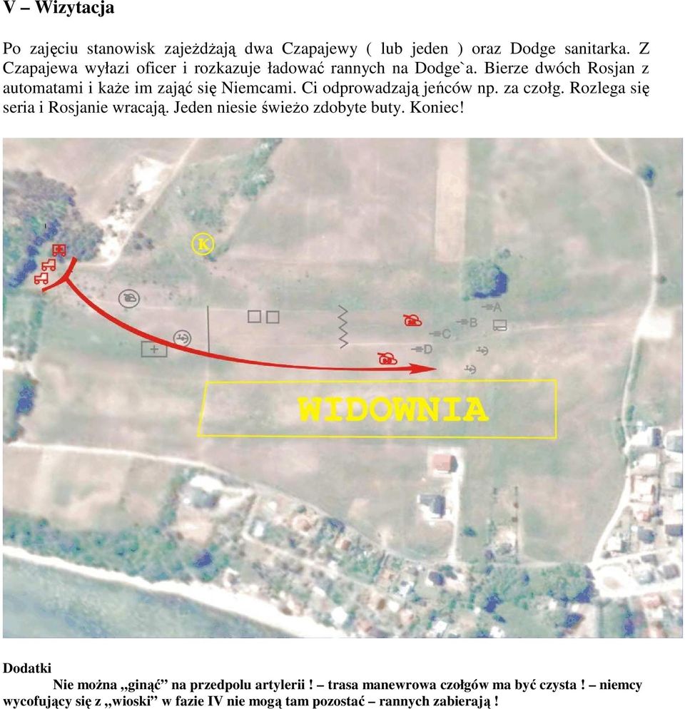 Ci odprowadzają jeńców np. za czołg. Rozlega się seria i Rosjanie wracają. Jeden niesie świeŝo zdobyte buty. Koniec!