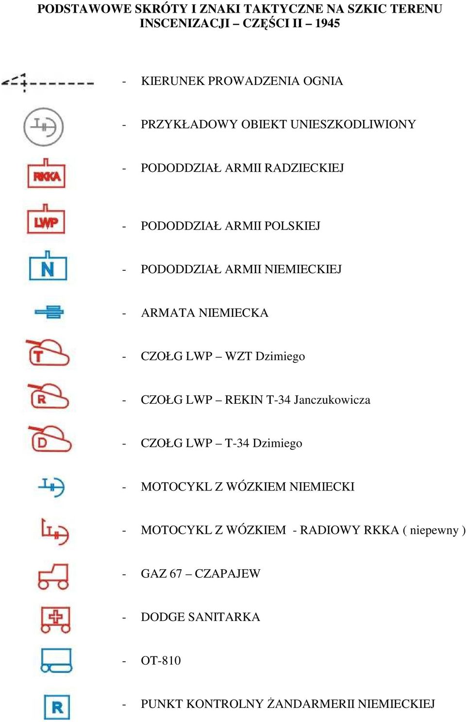 NIEMIECKA - CZOŁG LWP WZT Dzimiego - CZOŁG LWP REKIN T-34 Janczukowicza - CZOŁG LWP T-34 Dzimiego - MOTOCYKL Z WÓZKIEM