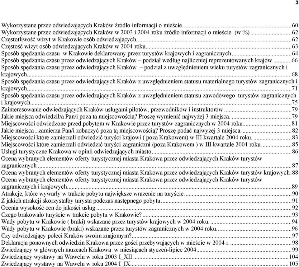 ..63 Sposób spędzania czasu w Krakowie deklarowany przez turystów krajowych i zagranicznych...64 Sposób spędzania czasu przez odwiedzających Kraków podział według najliczniej reprezentowanych krajów.