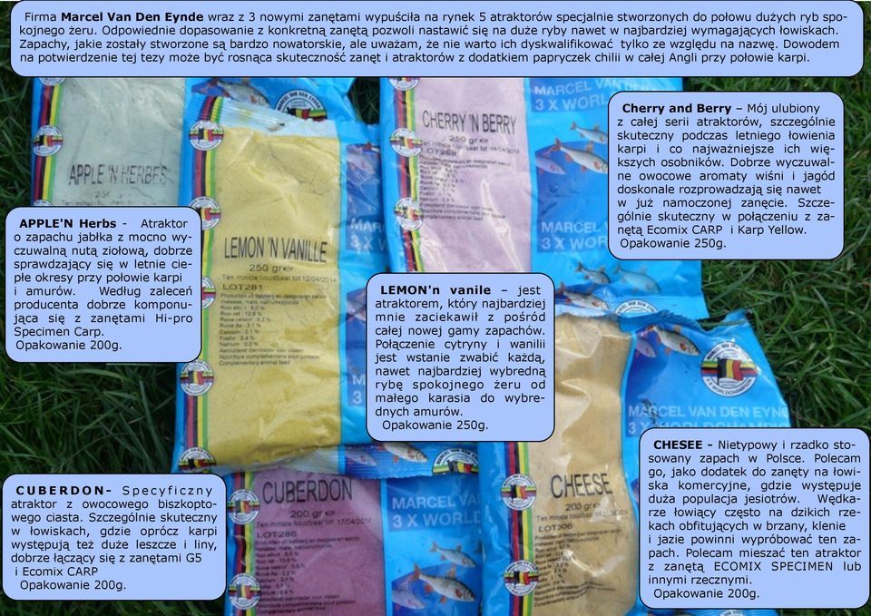 du na nazw!. Dowodem na potwierdzenie tej tezy mo$e by& rosn%ca skuteczno"& zan!t i atraktorów z dodatkiem papryczek chilii w ca#ej Angli przy po#owie karpi.