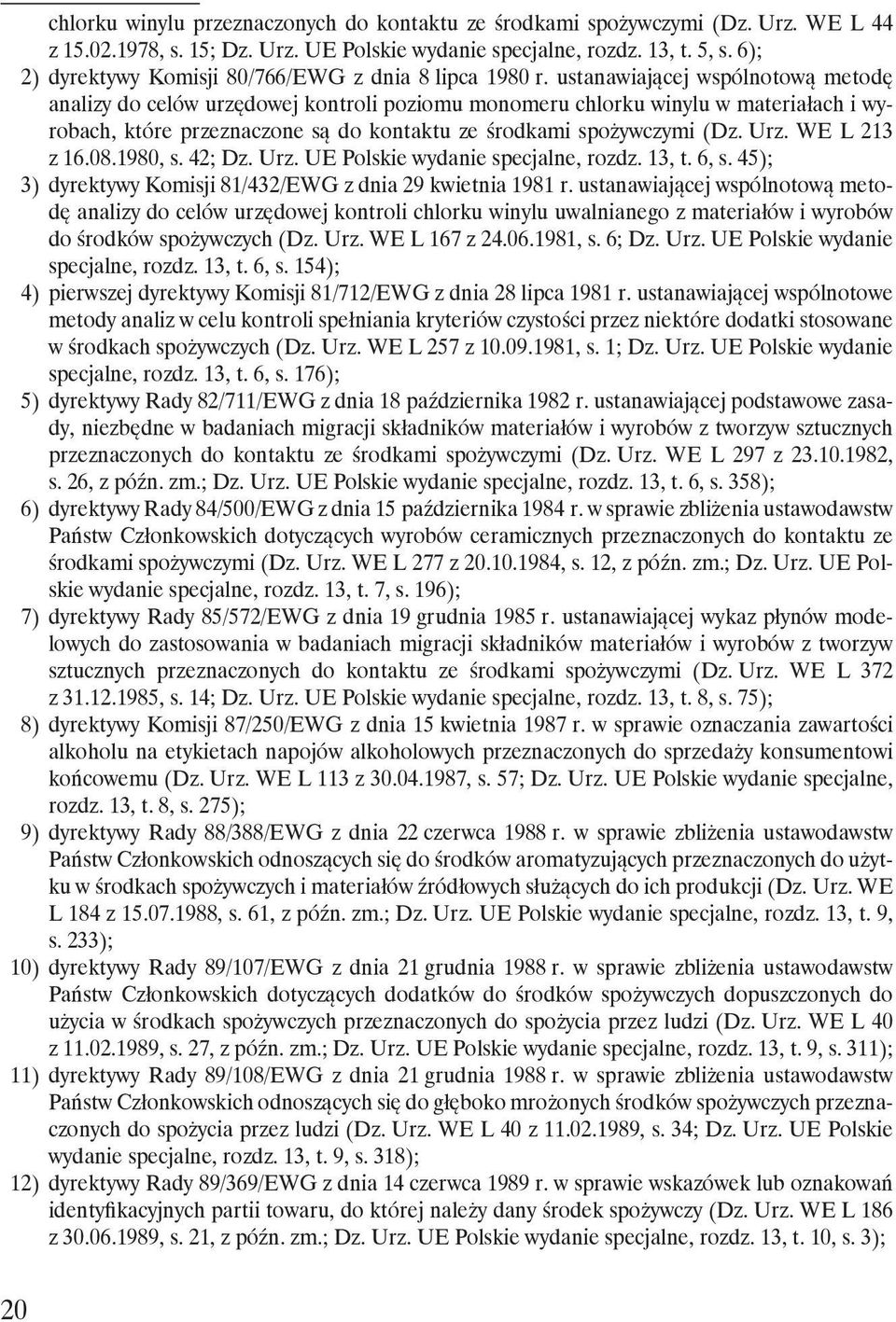 ustanawiającej wspólnotową metodę analizy do celów urzędowej kontroli poziomu monomeru chlorku winylu w materiałach i wyrobach, które przeznaczone są do kontaktu ze środkami spożywczymi (Dz. Urz.