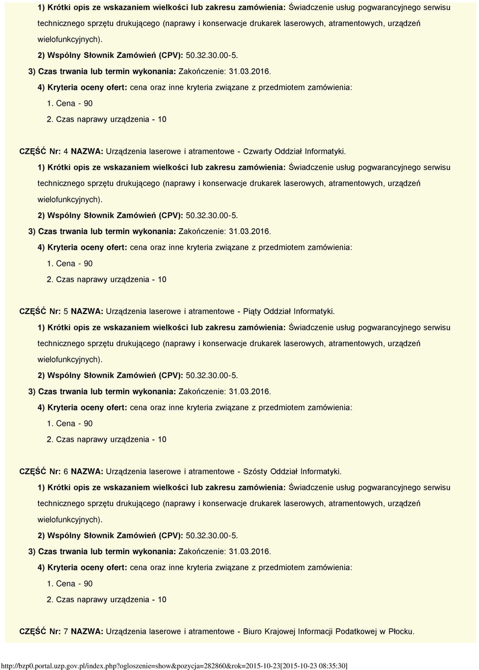 CZĘŚĆ Nr: 6 NAZWA: Urządzenia laserowe i atramentowe - Szósty Oddział Informatyki.