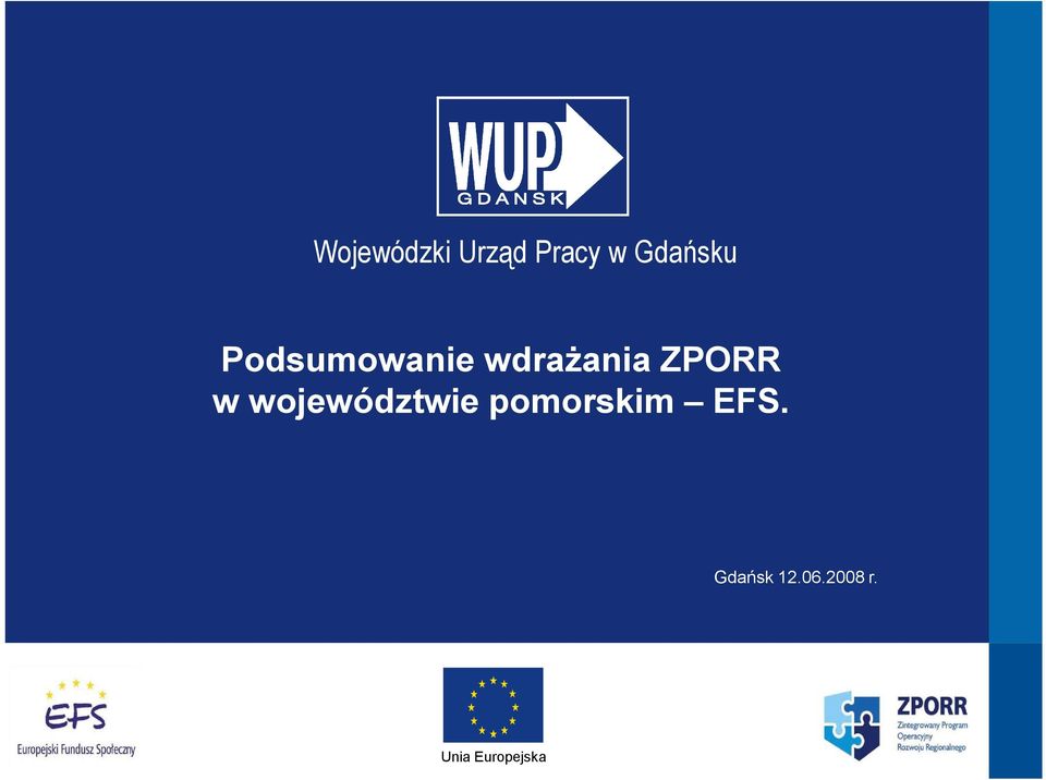wdrażania ZPORR w