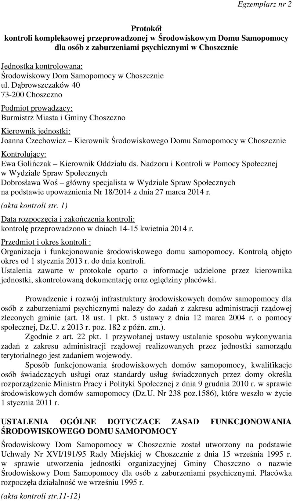 Ewa Golińczak Kierownik Oddziału ds.