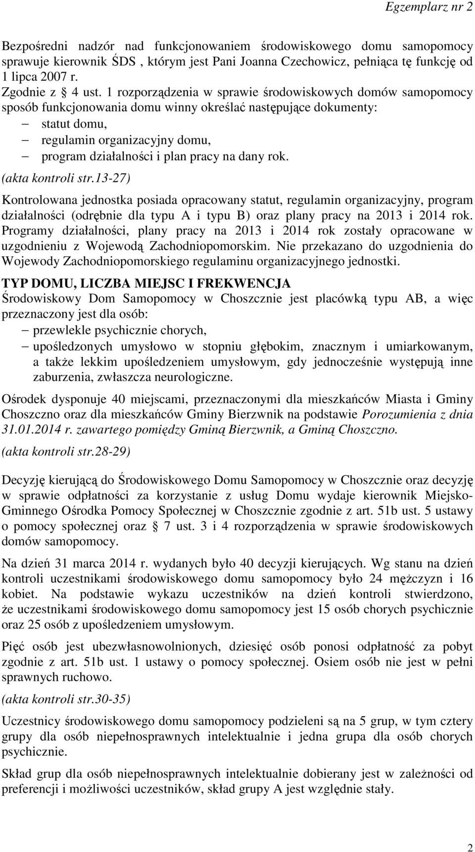 pracy na dany rok. (akta kontroli str.