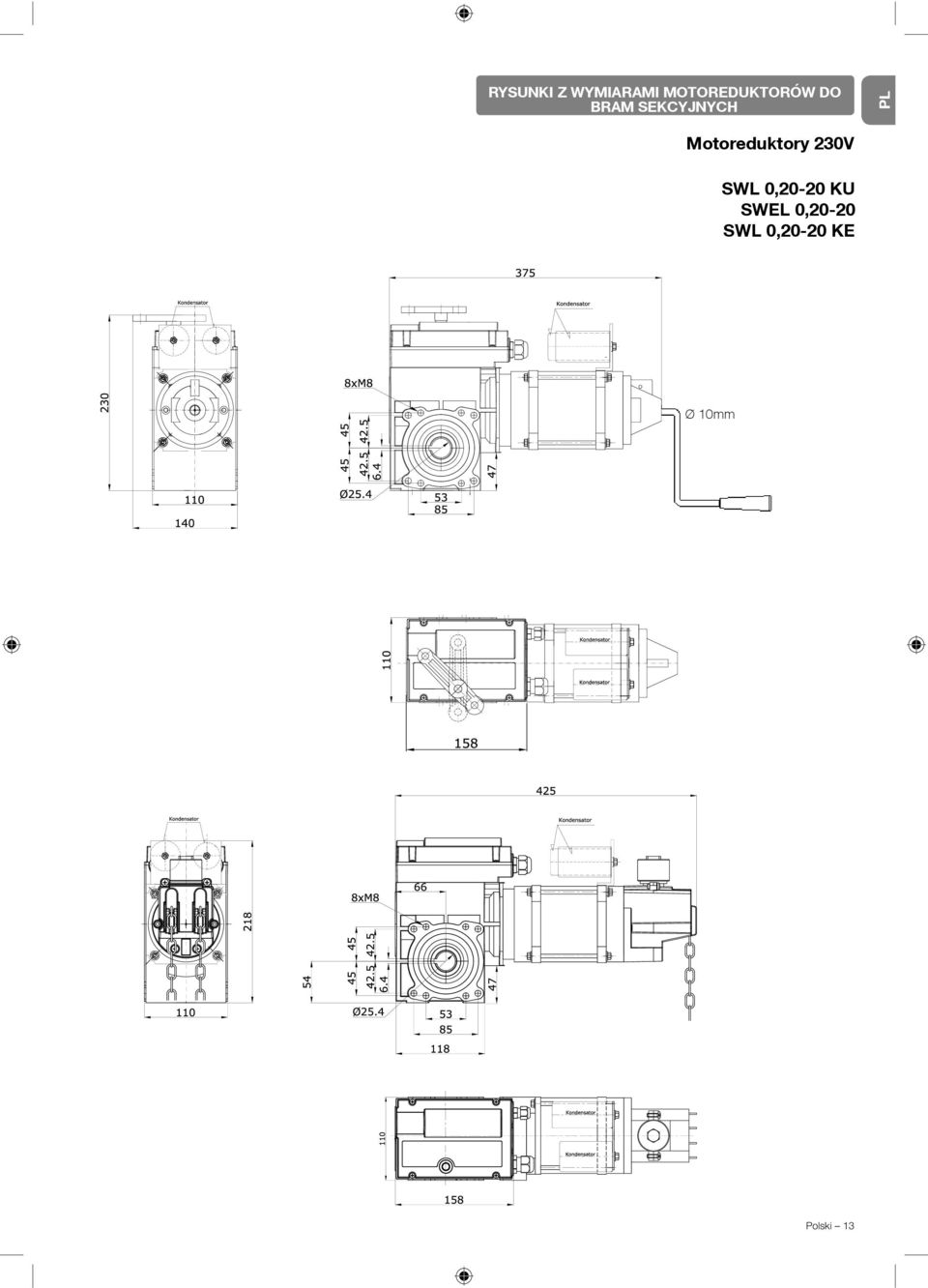 PL Motoreduktory 230V SWL 0,20-20