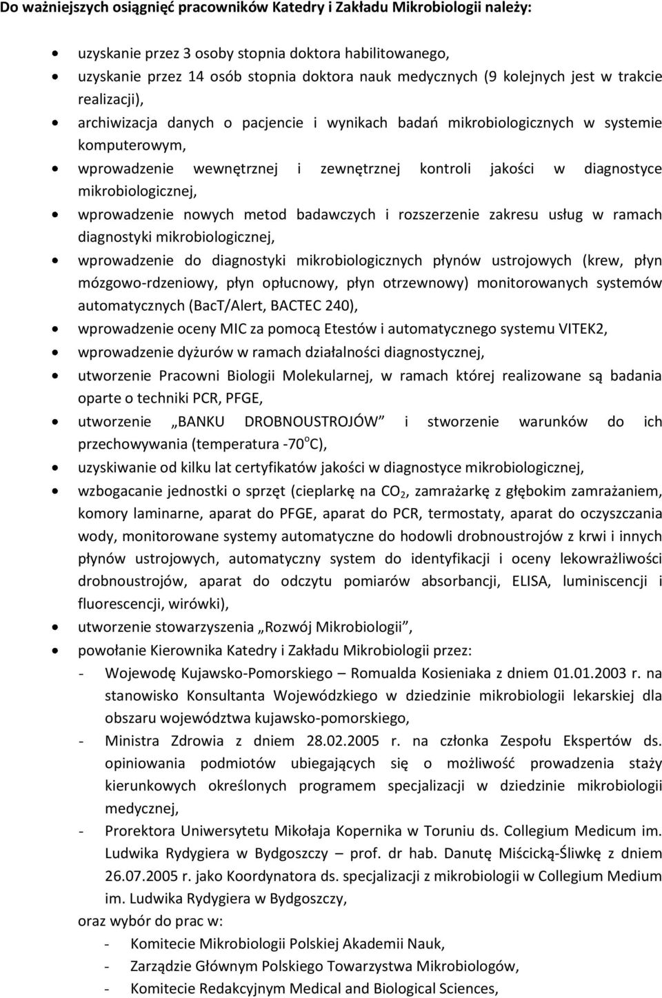 diagnostyce mikrobiologicznej, wprowadzenie nowych metod badawczych i rozszerzenie zakresu usług w ramach diagnostyki mikrobiologicznej, wprowadzenie do diagnostyki mikrobiologicznych płynów