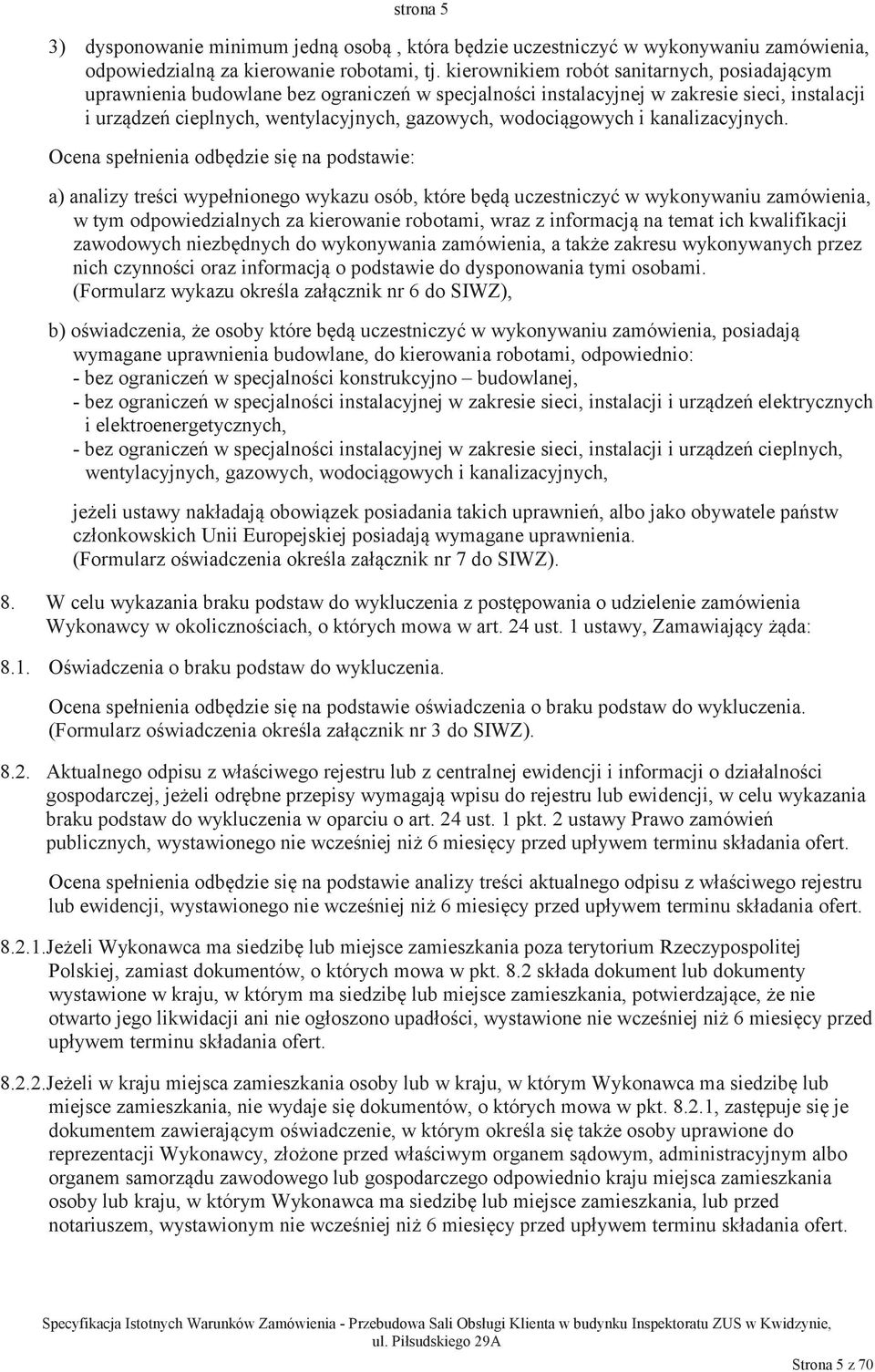 kanalizacyjnych.