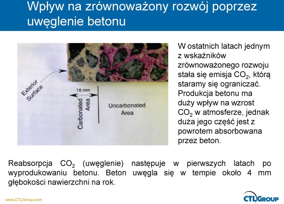 Produkcja betonu ma duży wpływ na wzrost CO 2 w atmosferze, jednak duża jego część jest z powrotem absorbowana