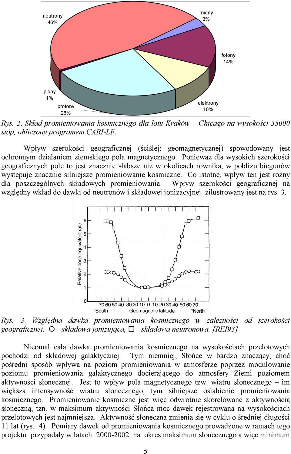 Ponieważ dla wysokich szerokości geograficznych pole to jest znacznie słabsze niż w okolicach równika, w pobliżu biegunów występuje znacznie silniejsze promieniowanie kosmiczne.