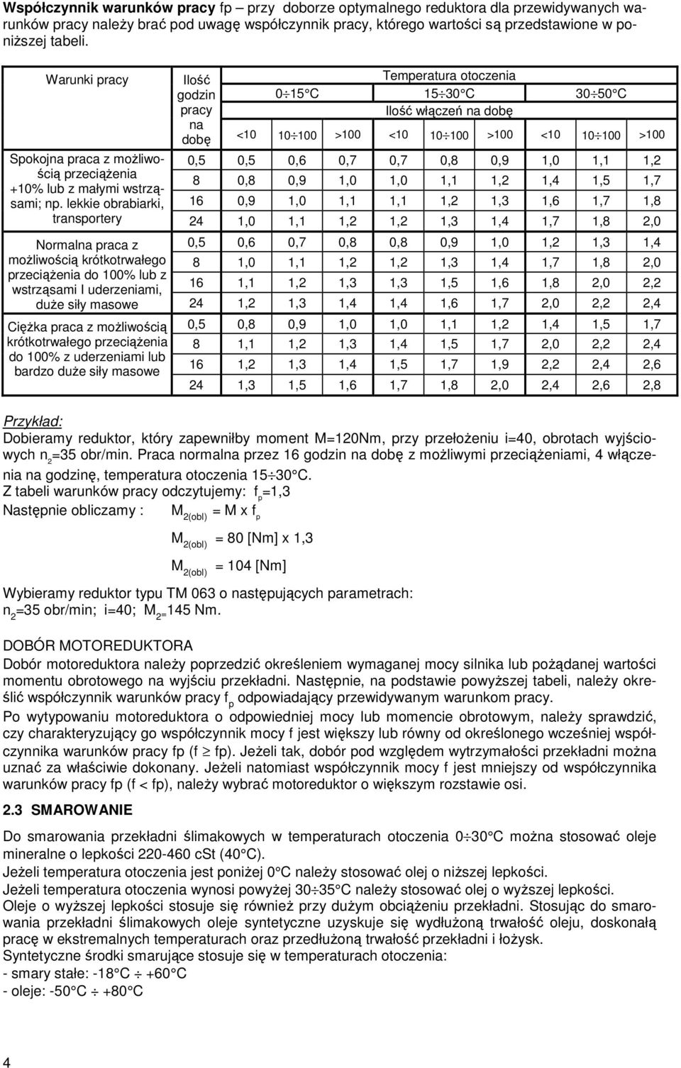 0,5 0,5 0,6 0,7 0,7 0,8 0,9 1,0 1,1 1,2 8 0,8 0,9 1,0 1,0 1,1 1,2 1,4 1,5 1,7 +10% lub z małymi wstrząsami; np.