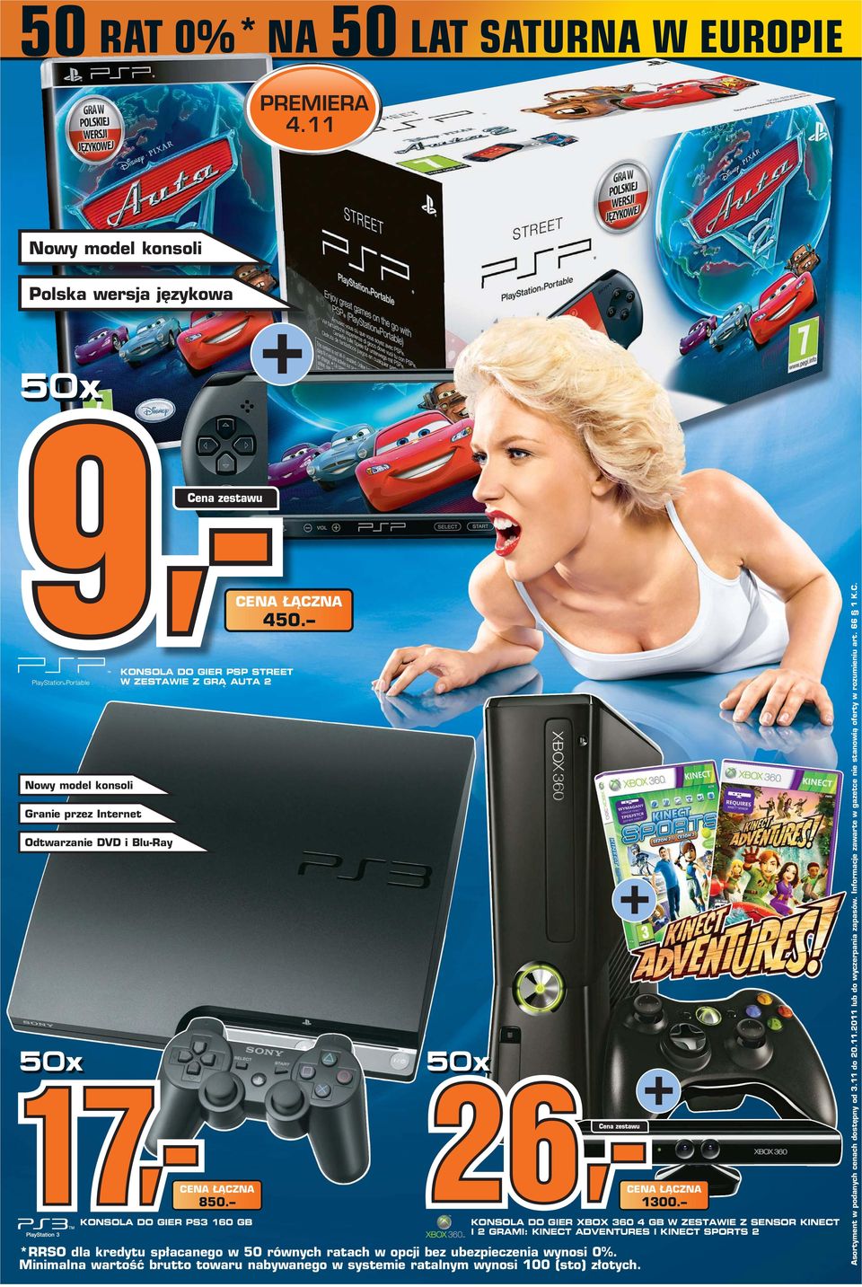 GIER PSP STREET W ZESTAWIE Z GRĄ AUTA 2 850. KONSOLA DO GIER PS3 160 GB 450. 1300.