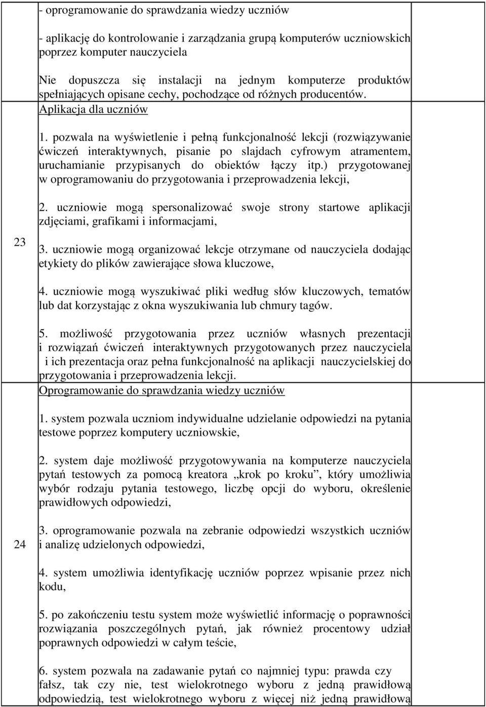 pozwala na wyświetlenie i pełną funkcjonalność lekcji (rozwiązywanie ćwiczeń interaktywnych, pisanie po slajdach cyfrowym atramentem, uruchamianie przypisanych do obiektów łączy itp.